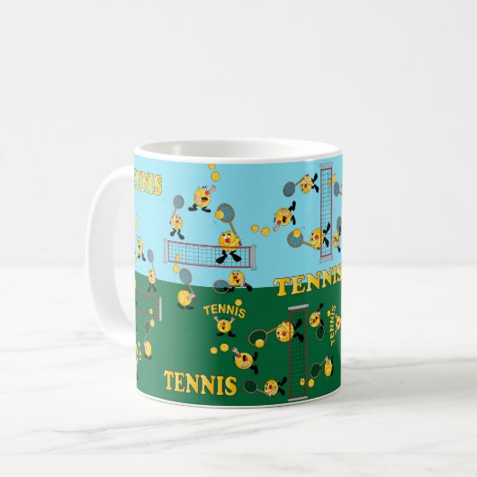 テニスを遊ぼう コーヒーマグカップ (正面左)
