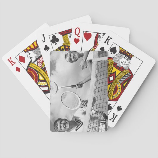 テニスを遊んでいる人および女性 トランプ (裏面)