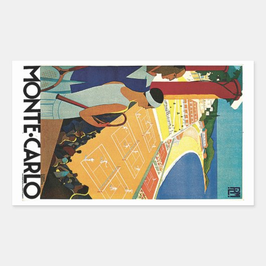 テニスアットモンテカルロ 長方形シール (正面)