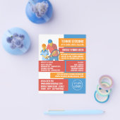 テニスアートデザイン、テニスのレッスン/クラス チラシ (シングル)