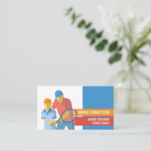 テニスアートデザイン、テニス選手/コーチ/インストラクター 名刺 (スタンド正面)