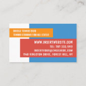 テニスアートデザイン、テニス選手/コーチ/インストラクター 名刺 (裏面)