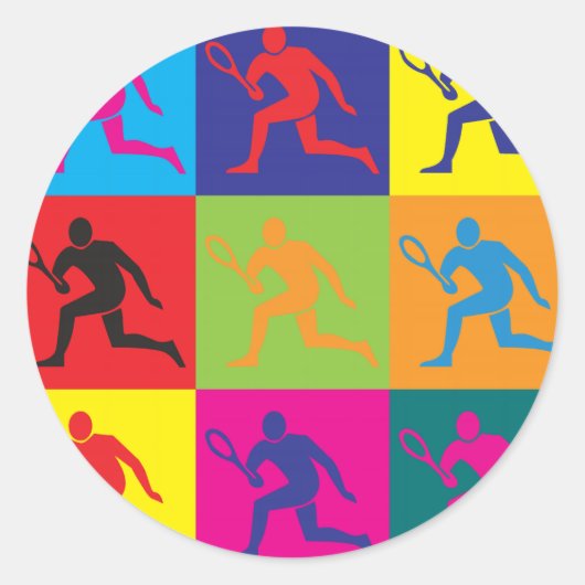 テニスアーポップ・アートのト ラウンドシール (正面)