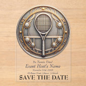 テニスイベントパーティの招待状 アクリル招待状 (正面)