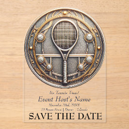 テニスイベントパーティの招待状 アクリル招待状