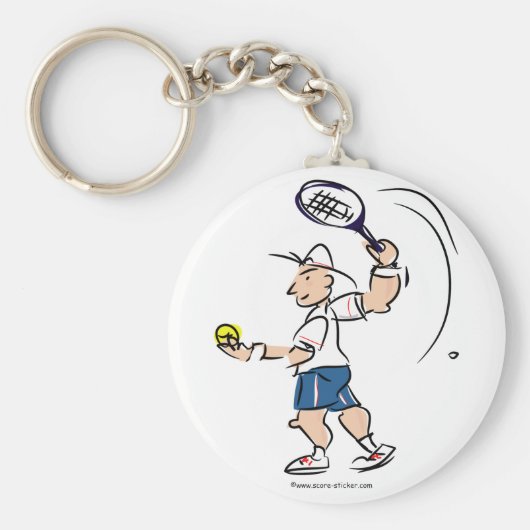 テニスイラストレーションオンキーチェーン キーホルダー (正面)