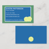 テニスインストラクターまたはコーチブルーとグリーン 名刺 (正面/裏面)