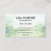 テニスインストラクターコーチ水カラーテニスコート 名刺 (裏面)