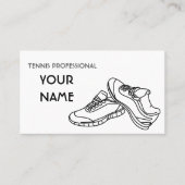 テニスインストラクターシンプルミニマル白黒 名刺 (正面)