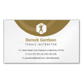 テニスインストラクター |コーチ |トレーナーゴールデン マグネット名刺 (正面)