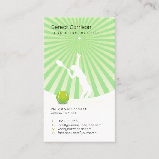 テニスインストラクター |プロフェッショナル 名刺 (正面)