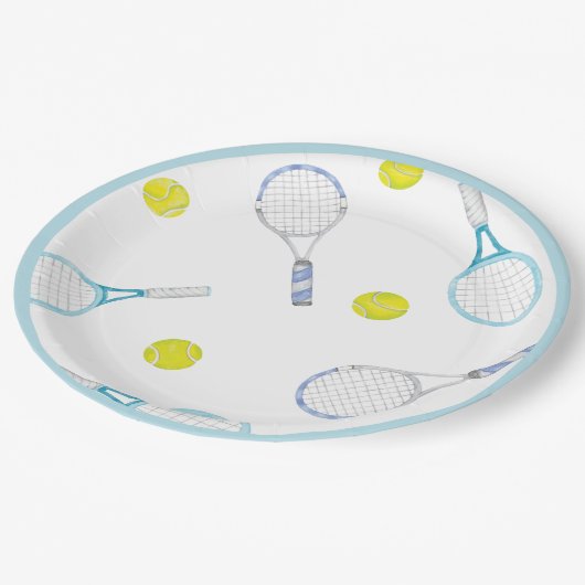 テニスインスパイア誕生日紙プレート ペーパープレート (アングル)