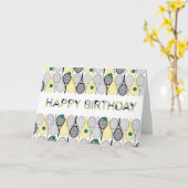 テニスエレガントのバースデーカード カード (黄色い花)