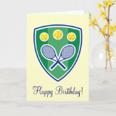 テニスエレガント誕生日グリーティングカード カード (黄色い花)