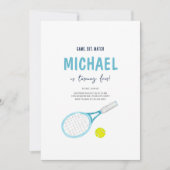 テニスエレガント誕生日招待状 招待状 (正面)