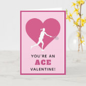 テニスエースおもしろいバレンタインことわざfor Her Sports C カード (黄色い花)