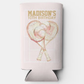 テニスカスタムガール誕生日 スリム缶クーラー (正面)