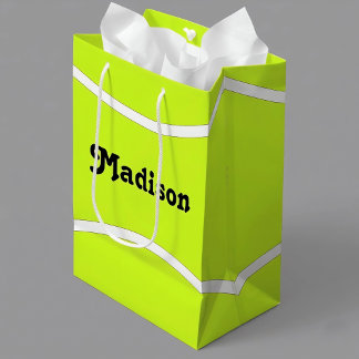 テニスカスタムパーティーテニス選手の名前または文字 ミディアムペーパーバッグ