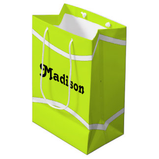 テニスカスタムパーティーテニス選手の名前または文字 ミディアムペーパーバッグ