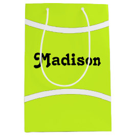 テニスカスタムパーティーテニス選手の名前または文字 ミディアムペーパーバッグ