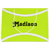 テニスカスタムパーティーテニス選手の名前または文字 ラージペーパーバッグ (正面)