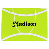 テニスカスタムパーティーテニス選手の名前または文字 ラージペーパーバッグ (裏面)