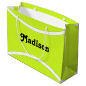 テニスカスタムパーティーテニス選手の名前または文字 ラージペーパーバッグ (裏面アングル)