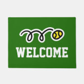 テニスカスタムボールデザインウェルカムドフォーマット ドアマット (正面)