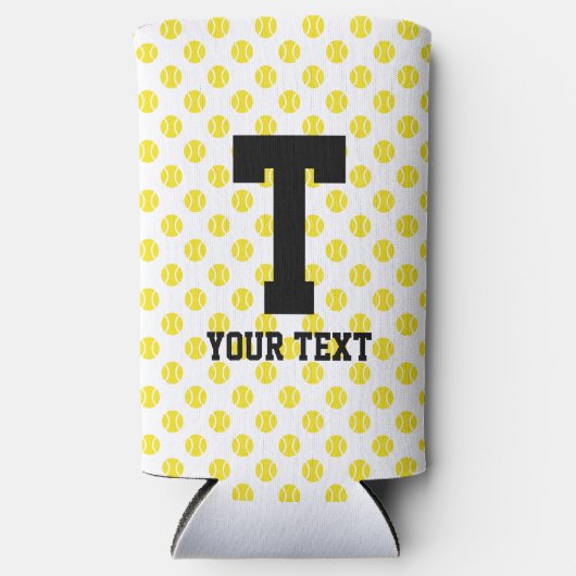 テニスカスタムボール模様のスリム缶クーラー スリム缶クーラー (正面)