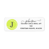 テニスカスタムモノグラムスワール名差出人住所 ラベル (正面)