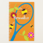 テニスカスタムラケット付きスパイラルプランナーデザイン プランナー手帳 (正面)