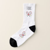 テニスカスタム文字がラケット白を越えた ソックス (左外側)