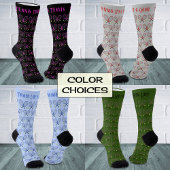 テニスカスタム文字パターン赤灰色 ソックス