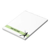 テニスカスタム選手のシルエット付きメモ帳 ノートパッド (回転)