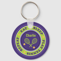 テニスカッコいいのスローガン，パープルとグリーンのキーチェーン