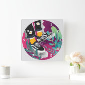 テニスカッコいいの靴を履いた子どもが冷えるだけ スクエア壁時計 (ホーム)