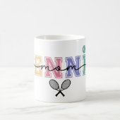 テニスカラフルママとカワイイ コーヒーマグカップ (中央)