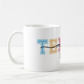 テニスカラフルママとカワイイ コーヒーマグカップ (左)