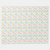 テニスカラフルラケットはアロバーホワイト フリースブランケット (正面(横))