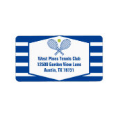 テニスカントリークラブブルーストライプの差出人住所 ラベル (正面)