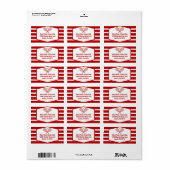 テニスカントリークラブレッドストライプの差出人住所 ラベル (フルシート)