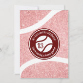 テニスガーリーの誕生日またはチームパーティの招待状 招待状 (裏面)