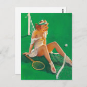 テニスガールがピンと張る ポストカード (正面/裏面)