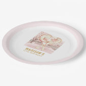 テニスガールエレガント誕生日パーソナライズされた ペーパープレート (アングル)