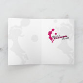 テニスガールシルエット誕生日カード カード (内部)