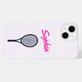 テニスガールズ名前をカスタムするギフトピンクブラック Case-Mate iPhoneケース (裏面 (横))