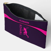 テニスガールプレーヤー，チーム，誕生日ガールギフト アクセサリーポーチ (見開き)