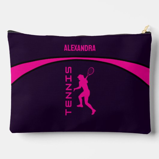 テニスガールプレーヤー，チーム，誕生日ガールギフト アクセサリーポーチ (裏面)