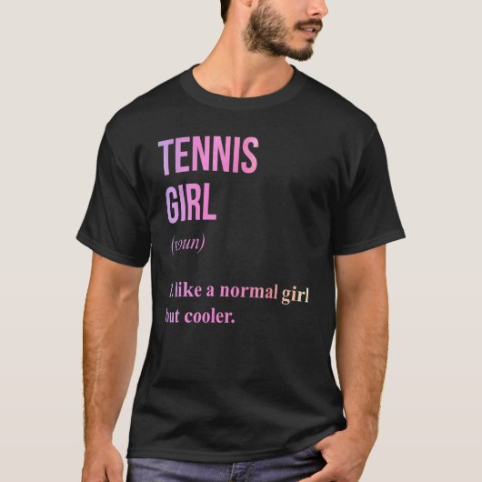 テニスガール名詞定義テニスプレーヤーコーチ Tシャツ (正面)