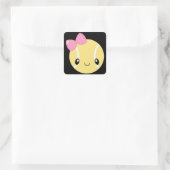 テニスガール絵文字シール スクエアシール (バッグ)